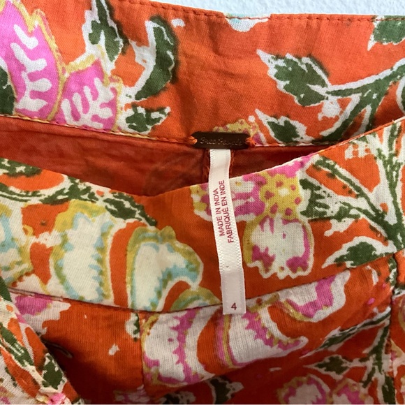Free People Island Orange Floral Mini Skirt 4 - Picture 5 of 7